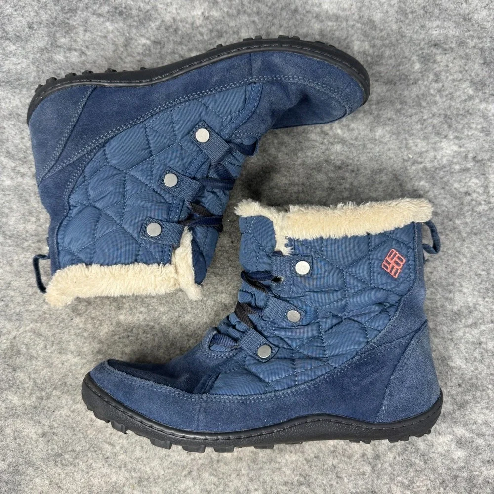Columbia Boots Womens Sz 7.5 Minx Shorty Omni Heat Insulated Winter Snow Suede